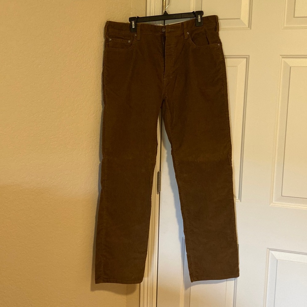 Mens corduroy brown pants, never worn, 36x32